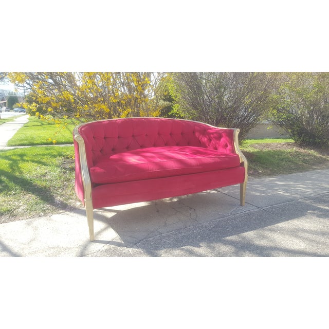 Antique Red Upholstered Loveseat Chairish