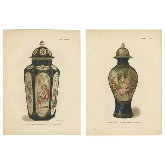 Worcester Porcelain Vases by Donaldson, 1910, Set of 2 For Sale - Image 12 of 12