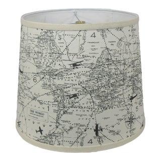 12" World Map Drum Lamp Shade For Sale