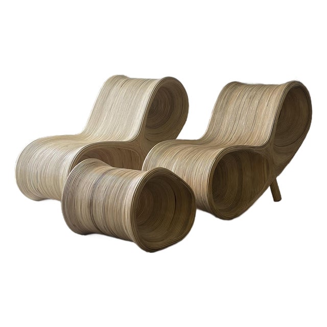 1960s Parabola Deck Chair With Ottoman For Sale