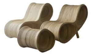 1960s Parabola Deck Chair With Ottoman