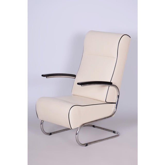 Bauhaus Armchair FN24 in Chrome and Leather attributed to Mücke-Melder, Czech, 1930s For Sale - Image 16 of 16