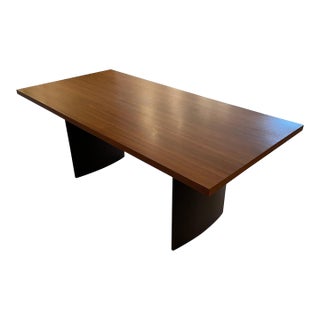 West Elm Dark Brown Wood Dining Table For Sale