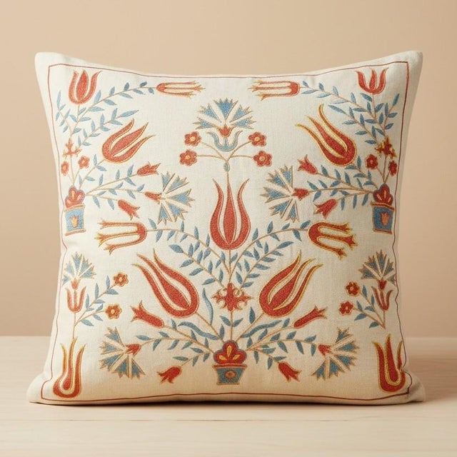 New Hand-Embroidered 100% Silk Cushion Cover – Authentic Uzbek Textile Art Elevate your home décor with this exquisite...