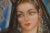 Elegant vintage pastel portrait of a woman in a traditional black lace mantilla, signed “R. Casas” at lower right. The...