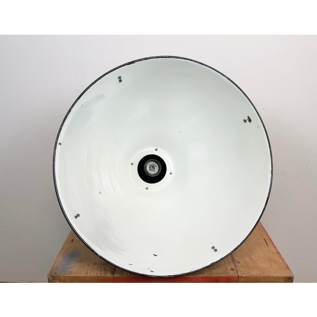 Large Industrial Pendant Lamp in Enamel Factory from Elektrosvit, 1960s For Sale - Image 13 of 14