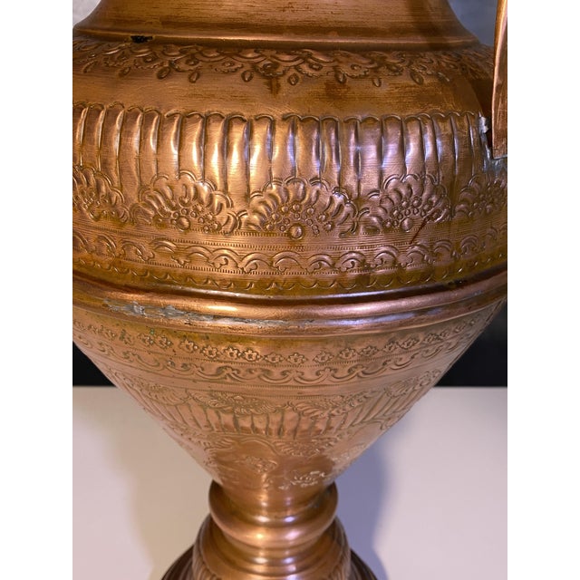 Chiseled and Embossed Copper Amphora, 1890s For Sale - Image 9 of 17