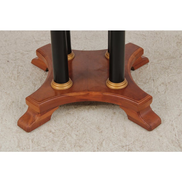 1970s Ethan Allen Round Cherry Neoclassical Dining Room Table For Sale - Image 5 of 17