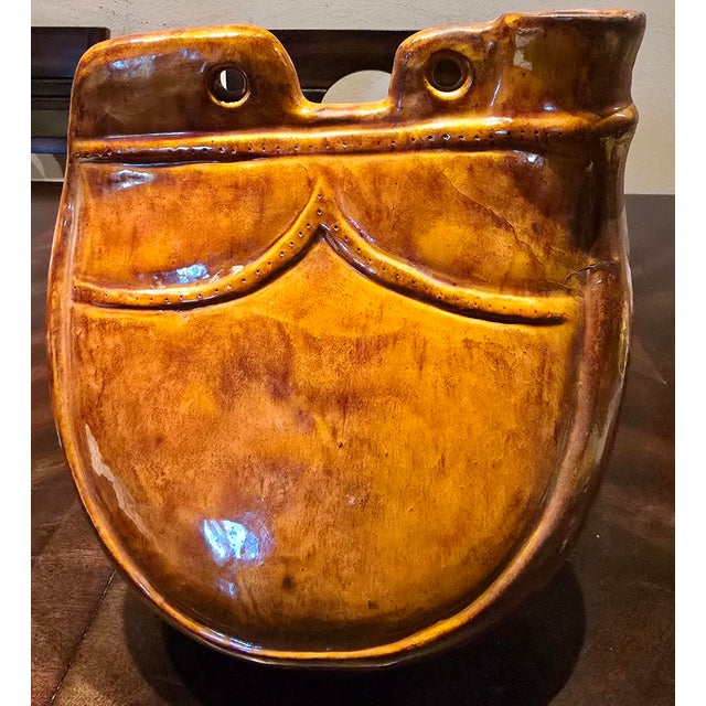 Song Dynasty Style Carmel Glazed Large Water Jar has measurements of approximately 9.75"x8.5"x5"