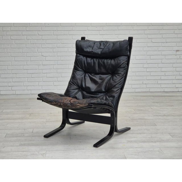 Norwegian Siesta Lounge Chair in Black Leather & Bentwood by Ingmar Relling for Westnofa, 1970s For Sale - Image 13 of 18