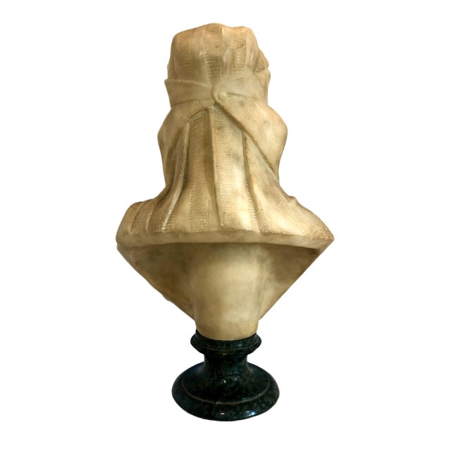 Late 19th Century 19th-Century Italian Alabaster Bust, Likely of the “Song of Solomon’s” Shulamite For Sale - Image 5 of 12