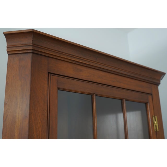 Henkel Harris Cherry Lighted Curio Corner Cabinet For Sale - Image 15 of 18