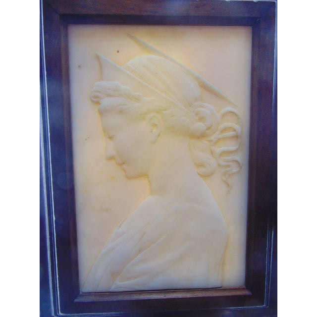 19th Century St Cecelia Carved Marble Plaque For Sale - Image 9 of 10