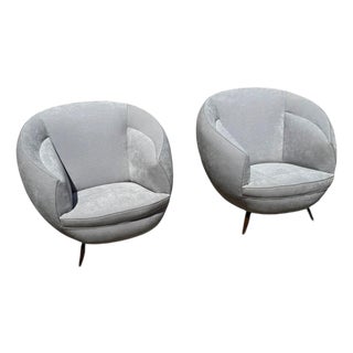 Armchairs attributed to Guglielmo Veronesi, 1950s, Set of 2 For Sale
