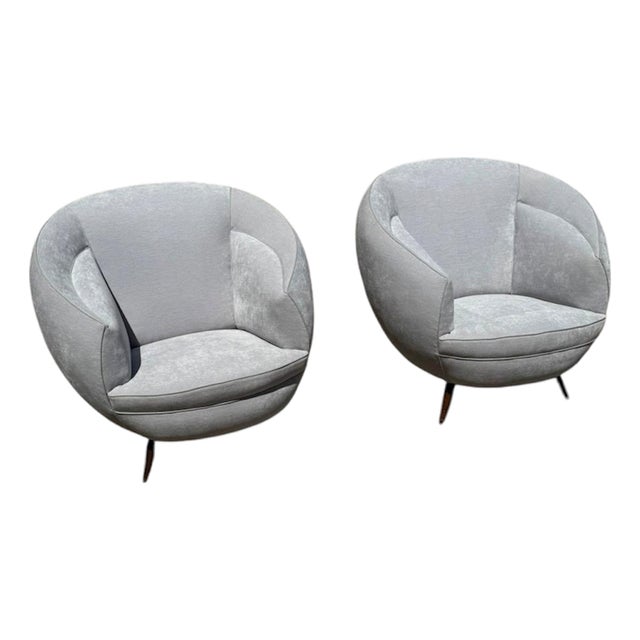 Armchairs attributed to Guglielmo Veronesi, 1950s, Set of 2 For Sale