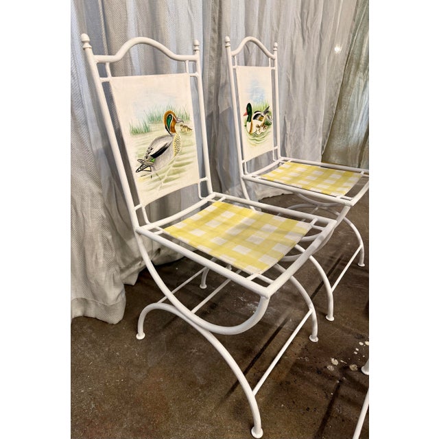 Duck Hand Painted Chairs Set/4 For Sale - Image 9 of 12