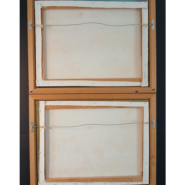 1970s 1970s Chinese Junks in a Cove, Evening - A Pair of Oils on Canvas by Chang For Sale - Image 5 of 5