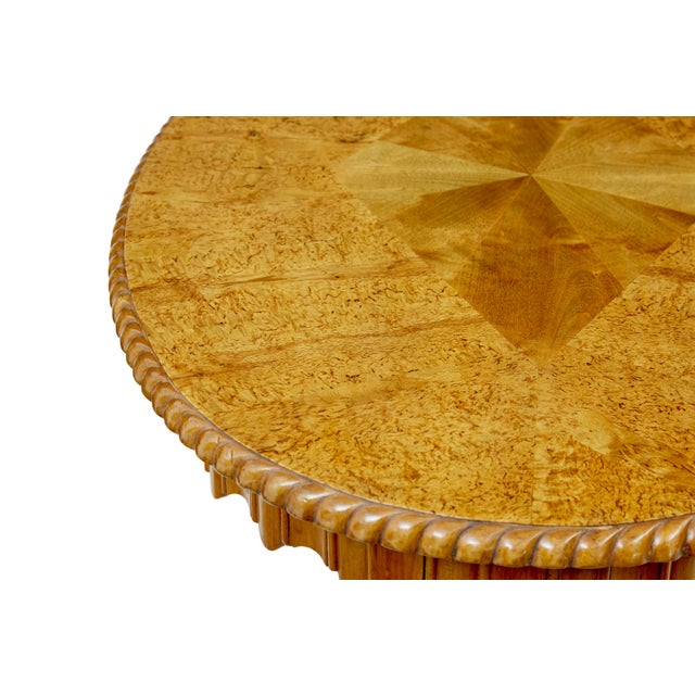 19th Century 19th Century Swedish Oval Burr Birch Occasional Table, 1870 For Sale - Image 5 of 9
