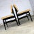 Wood Hibriten Blackened Wood and Faux Leather Mid-Century Modern Chairs - a Pair For Sale - Image 7 of 13
