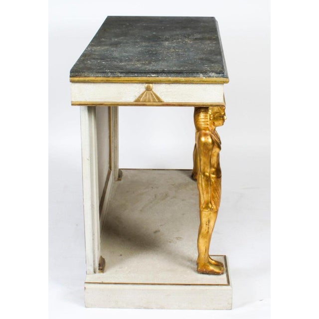 French Empire Style Painted Console Table, Mid-20th-Century For Sale - Image 15 of 18