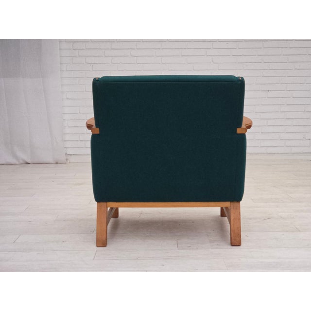 1970s Danish Armchair in Wool and Oak, 1970s For Sale - Image 5 of 17