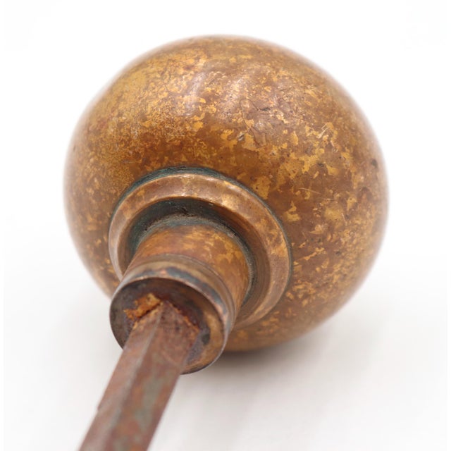 Brass Pair of Vintage 2 In. Plain Round Brass Door Knobs For Sale - Image 8 of 9