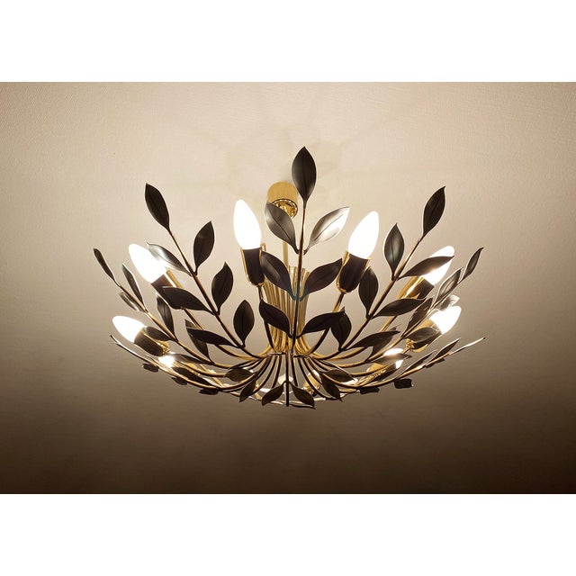Vintage Floral Pendant Light from Vereinigte Werstaetten, 1950s For Sale - Image 10 of 18