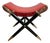 Early 20th Century Neoclassical style Curule stool in red leather and decorated with a crossed sword For Sale