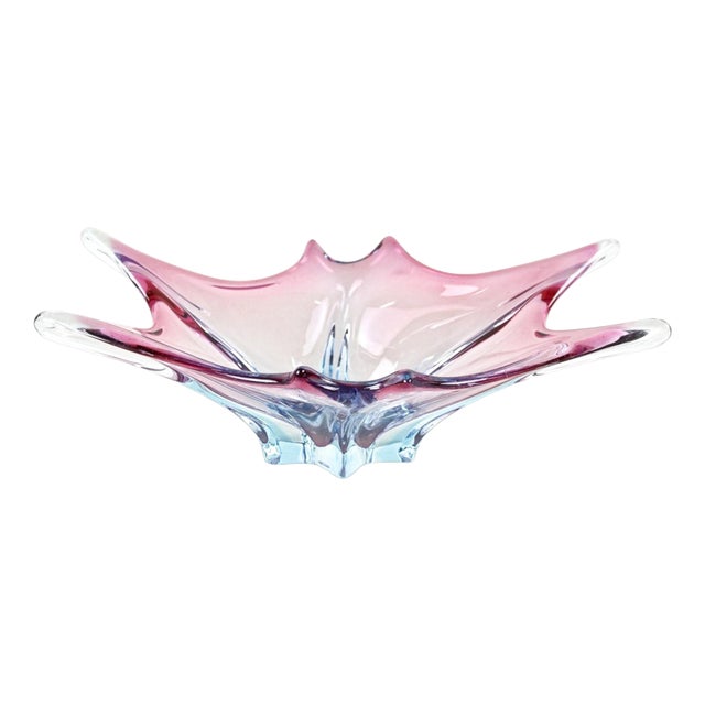 Vintage Murano Sommerso Glass Bowl, 1960 For Sale