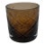 Mariel Walnut Brown Color Hand Cut Glass Candle/Vase For Sale