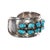 Silver 7" M Guerro Navajo Chunky Sterling Double Row Turquoise Cuff Bracelet For Sale - Image 8 of 10