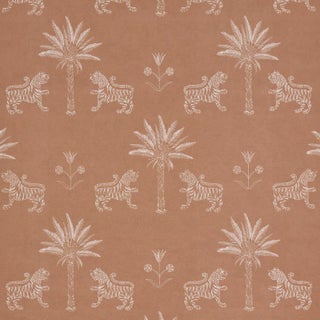 Sample - Schumacher Tiger Palm Silhouette Wallcovering In Mediterranean Spice For Sale