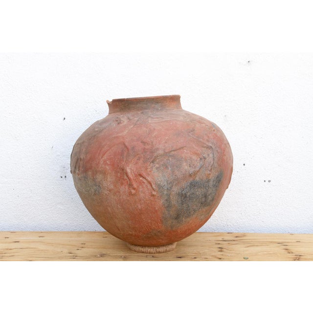 Rare Oversize Clay Vessel W/ Horse Relief For Sale - Image 4 of 9