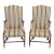 Mid 20th Century Share Pair of Kittinger Williamsburg Mahogany Martha Washington Arm Chair Cw13 Silk For Sale