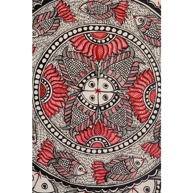 Sacred Circle of Abundance is an intricate, original hand-painted Madhubani artwork by Mamta Devi, a National Award-...