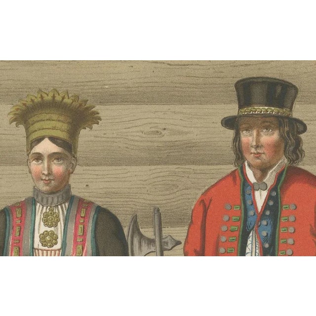 Winckelmann and Sonner, Norwegian Bride and Groom in Hardanger Costumes, 1860s, Paper For Sale - Image 5 of 10