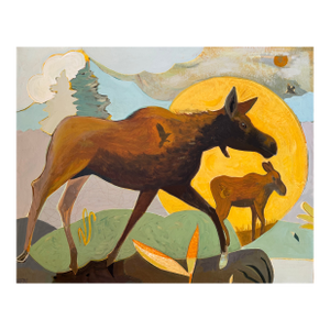 "Moose Morning" a Painting by LWren Walraven