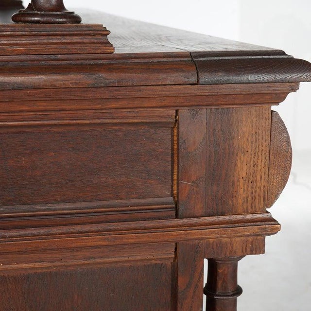 Antique Renaissance Revival Figural Carved Knight & Horse Oak Hunt Board C1890 For Sale - Image 4 of 18