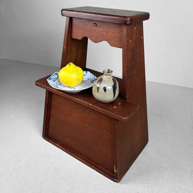 Japanese Decorative Wooden Step Stool, 1950s For Sale - Image 13 of 17