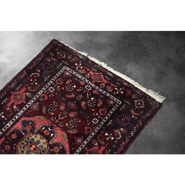 Brown Vintage Hand-Woven Hamadan Rug, 1960s For Sale - Image 8 of 16