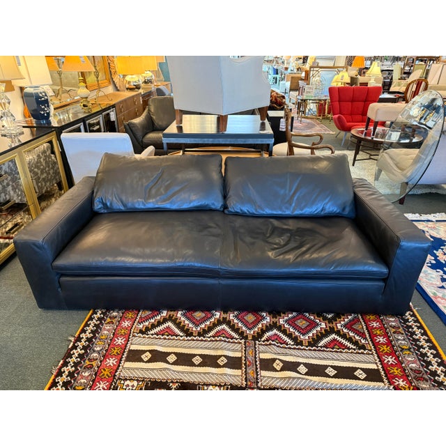 Restoration Hardware the Cloud Sofa, Ebony Cavalo Leather For Sale In San Francisco - Image 6 of 12