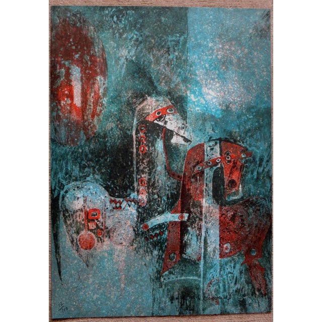 1960s Lebadang Lithograph of Horses Signed and Numbered For Sale - Image 5 of 6