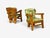 1960s Stig Sandqvist, Brutalist Lounge Chairs, Pine, Green Fabric, Sweden, 1960s For Sale - Image 5 of 15