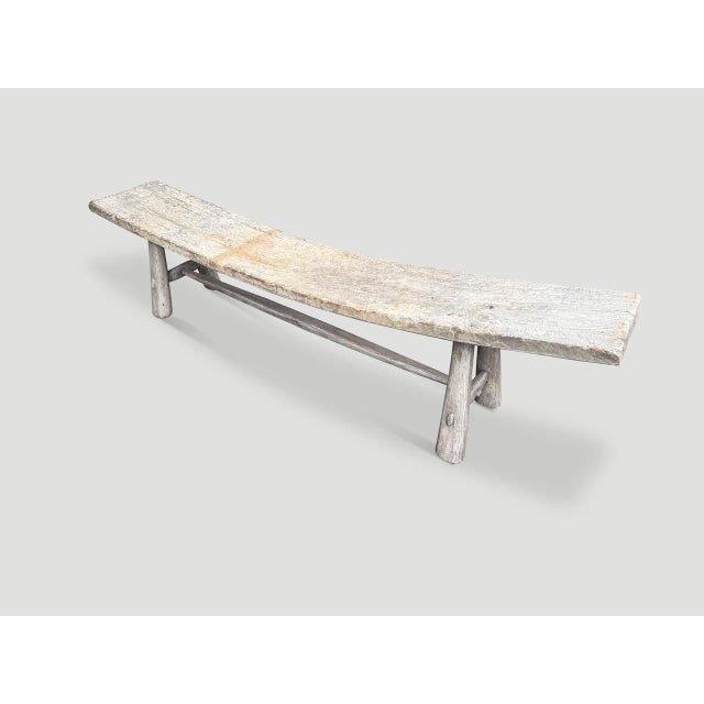 Andrianna Shamaris Ancient Teak Wood Bench Or Chaise For Sale - Image 4 of 5