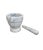 This is a lovely marble pestle and mortar set from the 1970s. A nice weight to the mortar that keeps it from tipping....