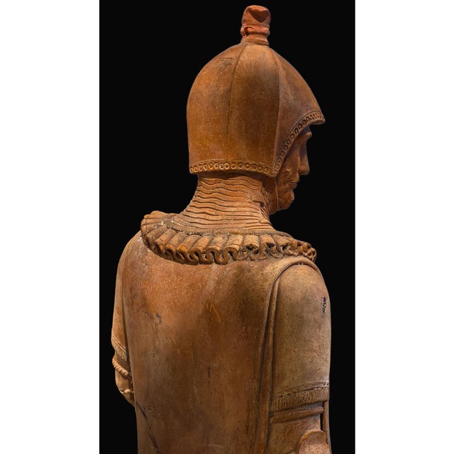 Bust of a Crusader, 19th Century, Terracotta For Sale - Image 9 of 10
