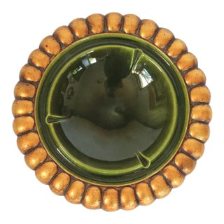 Mid Century Anthony Freeman McFarlin California Pottery Gold Leaf Ashtray For Sale
