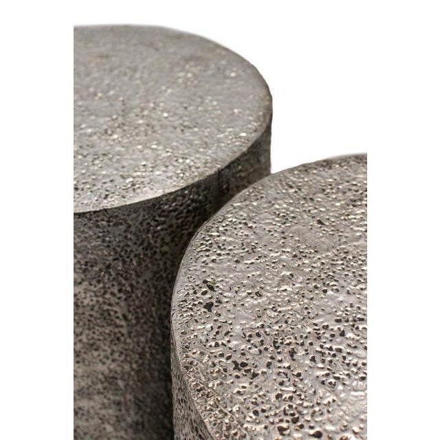 Silver Side Table Silver and Black Modern For Sale - Image 8 of 12