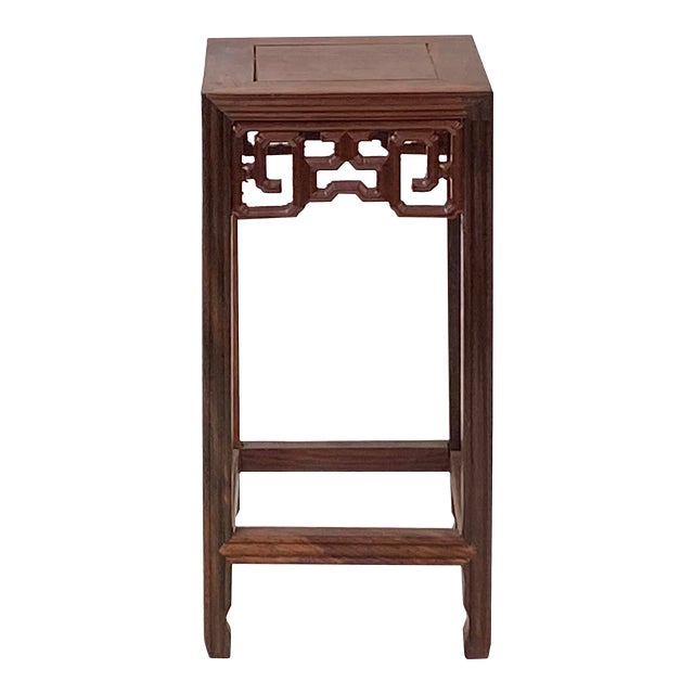 4" Chinese Brown Wood Square Tall Table Top Stand Display Easel Chairish