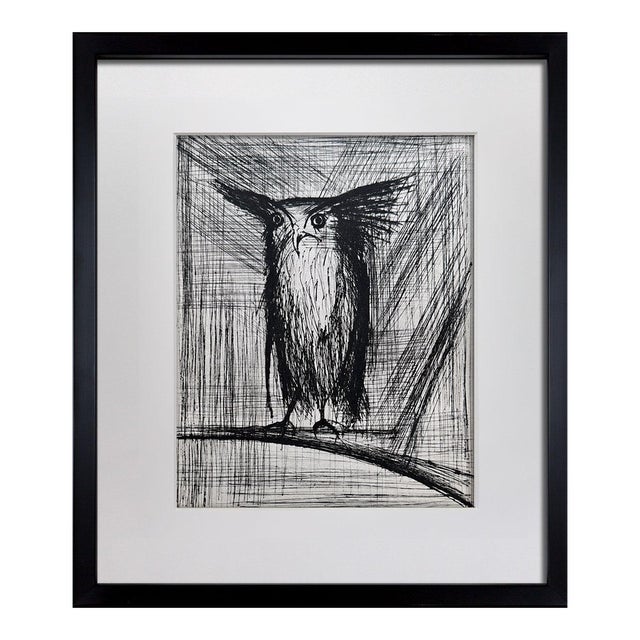 Bernard Buffet Limited Edition Lithograph - Owl - 1959 W/Frame Included For Sale